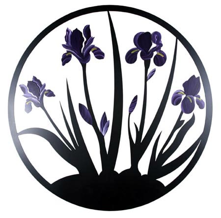 Wall Decor: Iris Handcrafted Alminum Wall Hanging