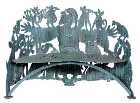 Steel Garden Furniture Garden Bench, Sun Bench Decorative Garden Furniture