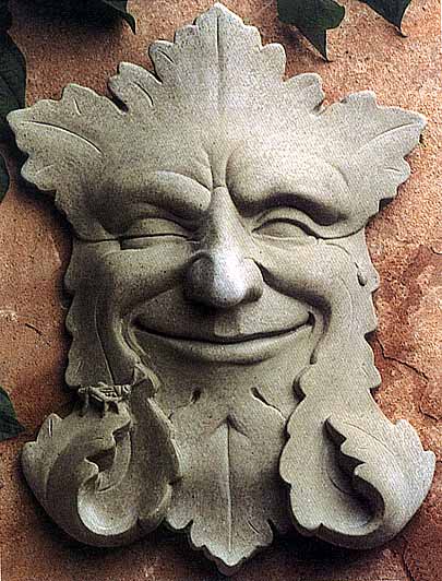 Garden Smile Stone Sculpture Face Plaque