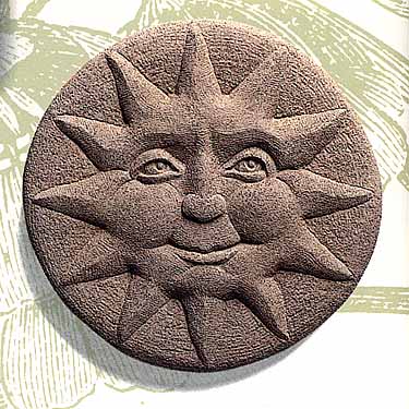 Garden Sun Stone Sculpture Face Plaque