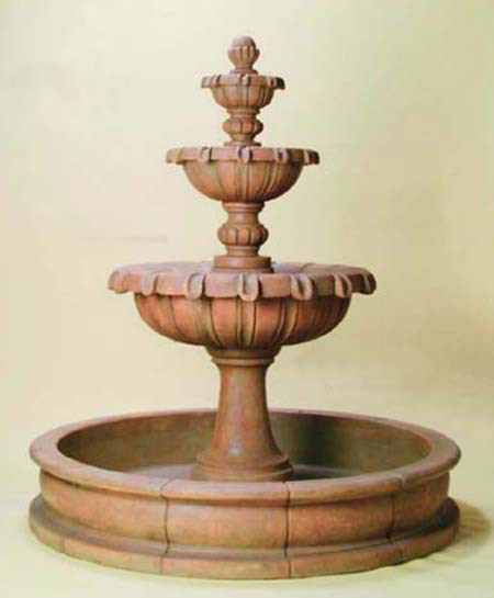 Cast Stone Fountain with Pool