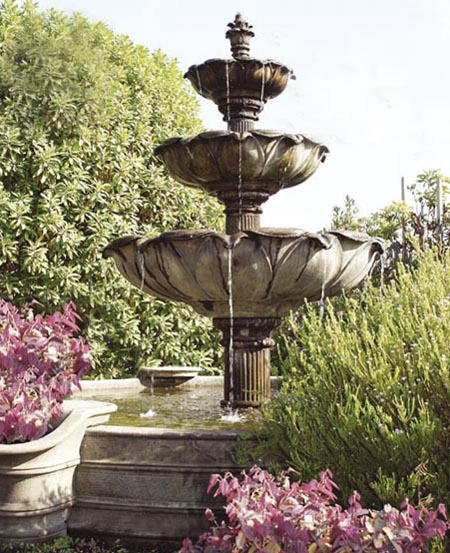 Large Cast Stone Fountain with Pool