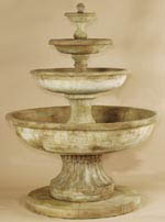 Cast Stone Tier Fountain, Large Garden-Fountain