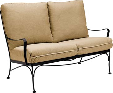 Easton Loveseat with Cushions  Wrought Iron Furniture by Woodard