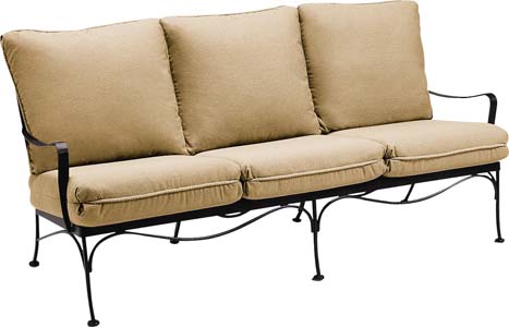 Easton Sofa with Cushions Wrought Iron Furniture by Woodard