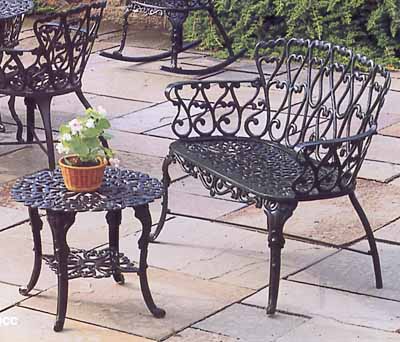 Cast Aluminum Garden Furniture Basketweave, Vintage Cast Aluminum Patio Furniture