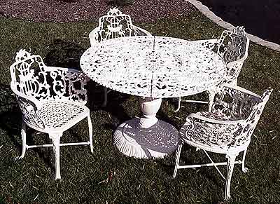 Rose Cast Aluminum Garden and Patio Furniture Harp and Lyre